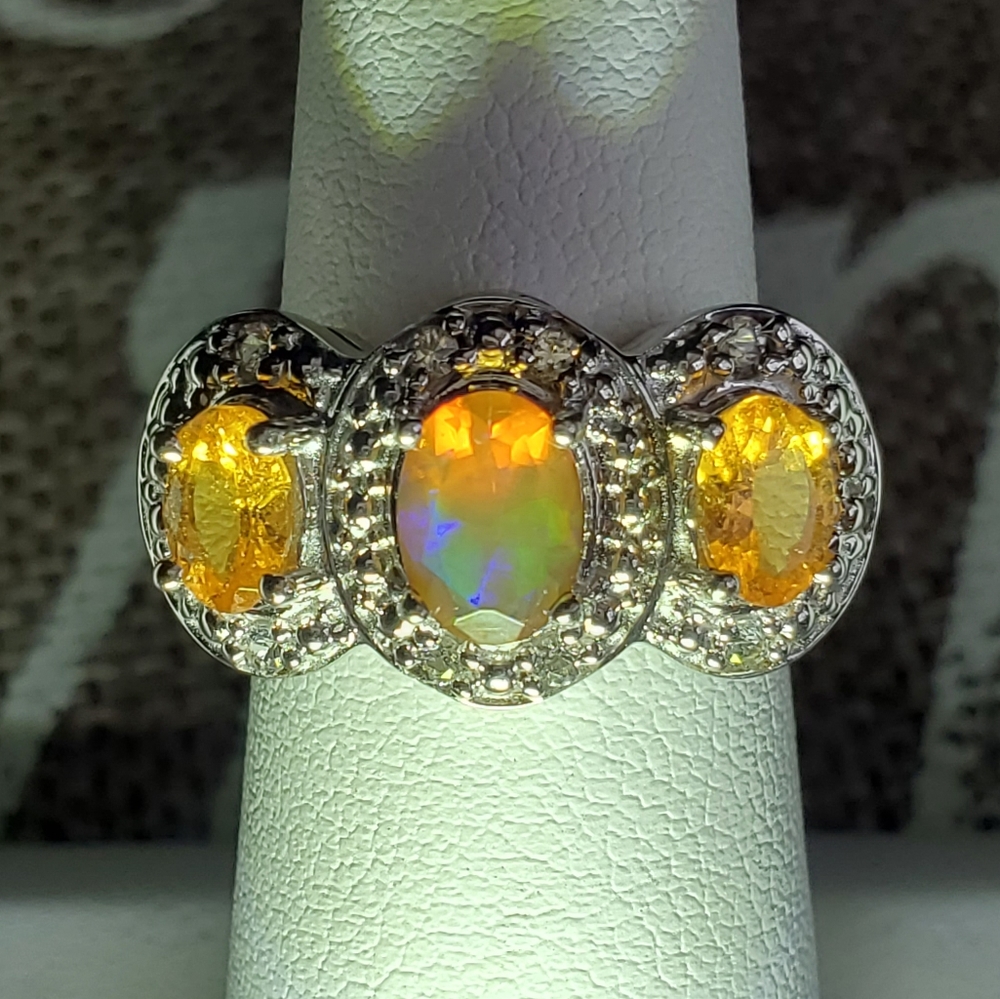 Ethiopian Fire Opal Citrine Ring - Picture 15 of 17